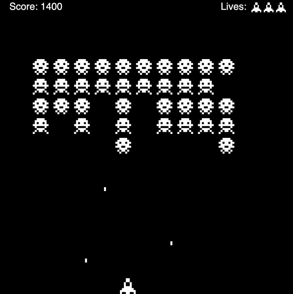 the retro computer game Space Invaders